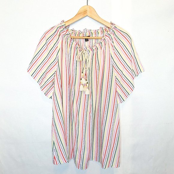 Ann Taylor Multicolor Stripe Peasant - Picture 1 of 6